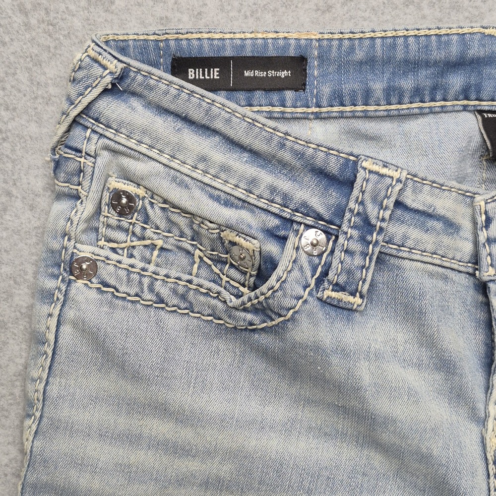 Vintage True Religion Billy Big T Jeans Womens 28 Blue Mid Rise Straight Y2K - Picture 15 of 16